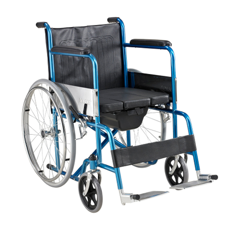 Commode Wheelchair for Disabled ALK608 Rehabilitation Centre Factory Direct Sale Cost-competitiveness Folding Free Spare Parts