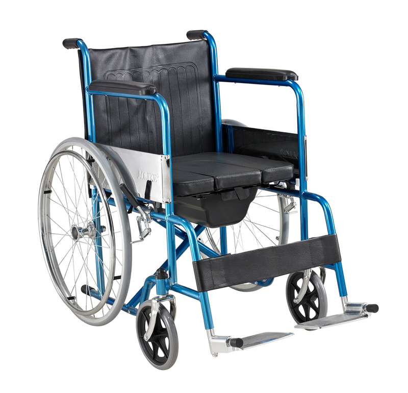 Factory Direct Sale Cheap price folding commode wheelchair for disabled ALK608