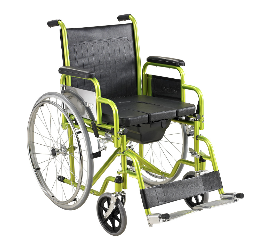 Factory Direct Sale Cheap price folding commode wheelchair for disabled ALK681