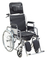 High-quality Reclining High back Toilet Commode Chair Canual Karma Wheelchair with Wlevating legrest