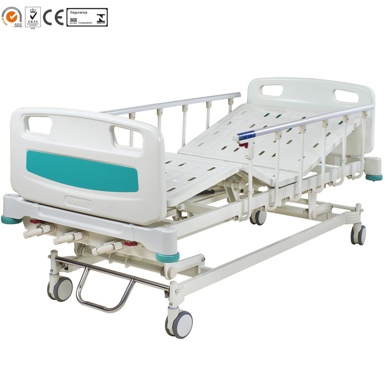 Luxury Modern Type 3 Function Manual Hospital Bed with ABS Bedhead Board 1 YEAR Free Spare Parts ALK-AA301FZL Metal Dia 125mm