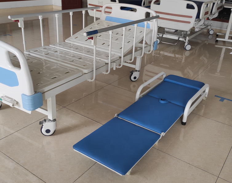 Hospital Nursing Chair Hospital Bed Metal Super Low Folding Hospital Room 2 Castors Availabe 10 Pcs Multi-function Blue