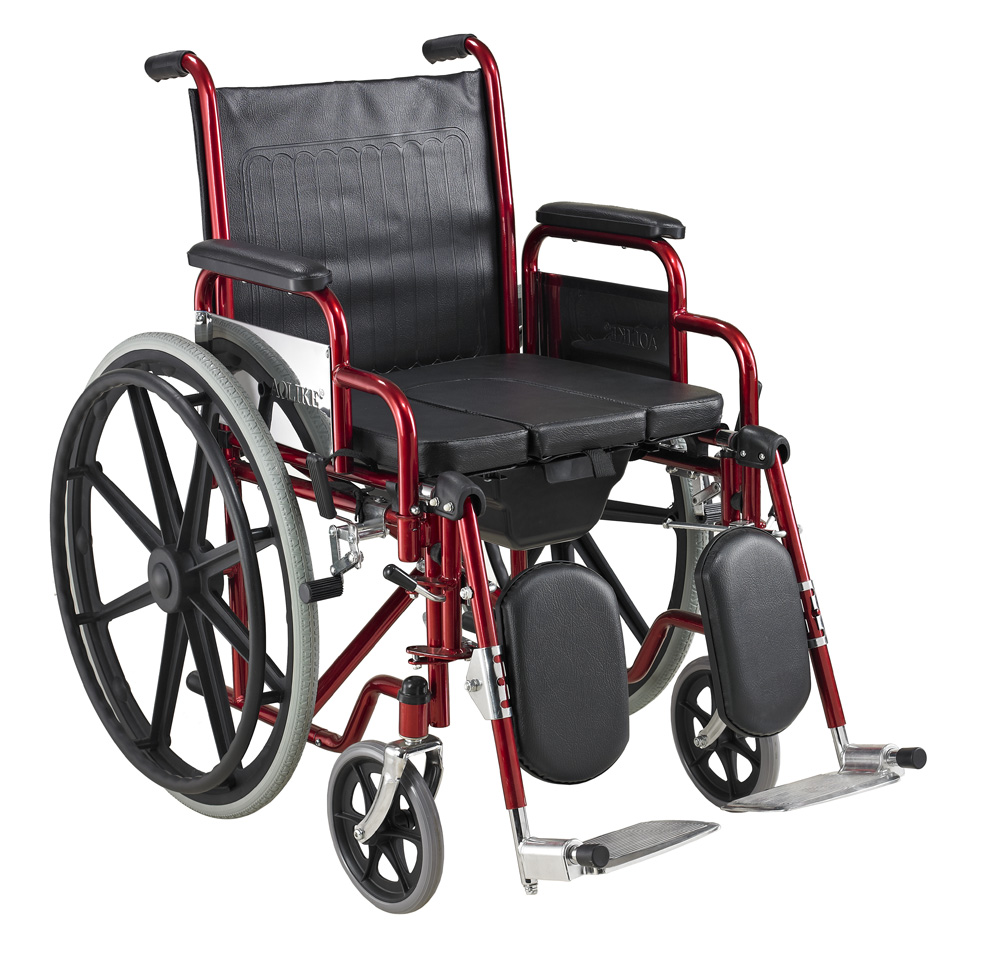 Factory Direct Sale Cheap price folding commode wheelchair for disabled ALK681BC