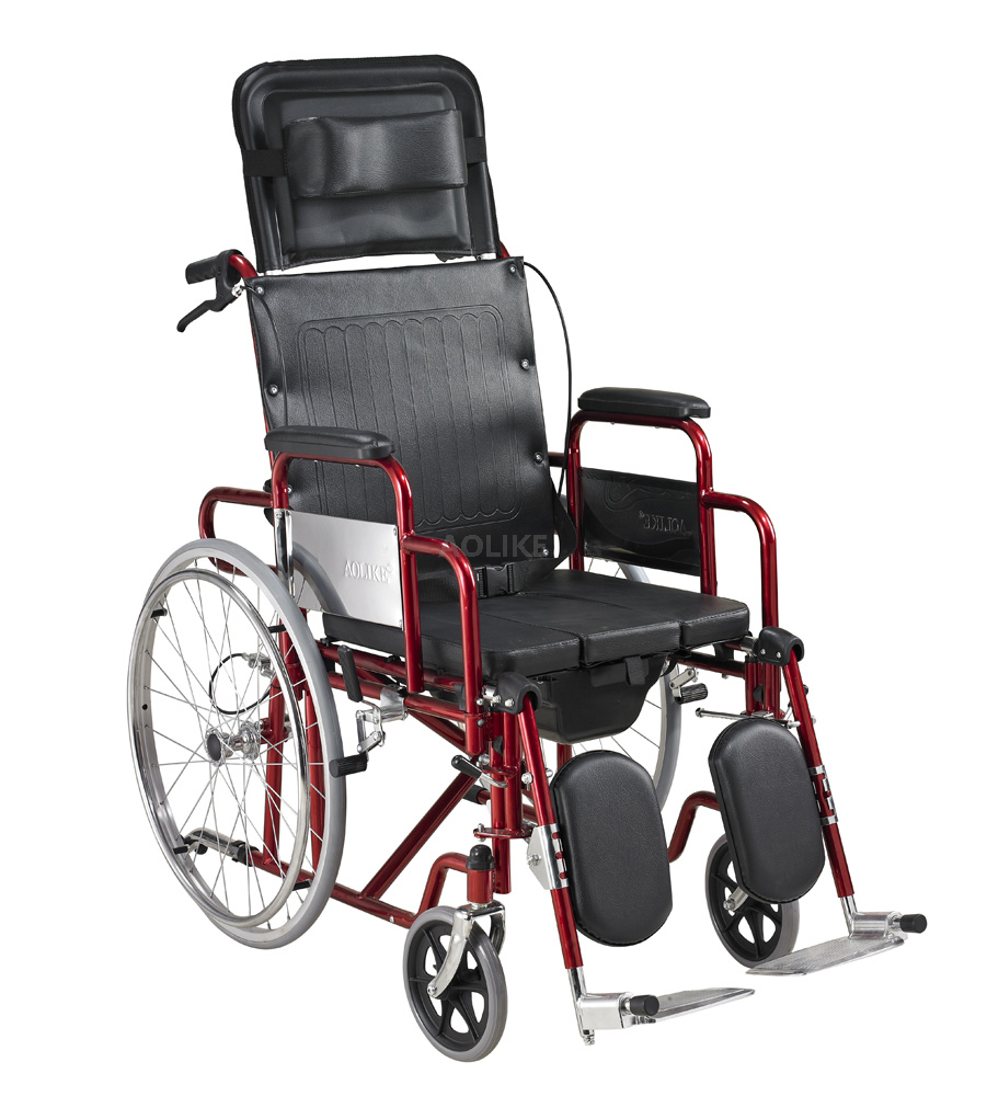 Deluxe Steel Manual commode wheelchairs for sale ALK601GC-46