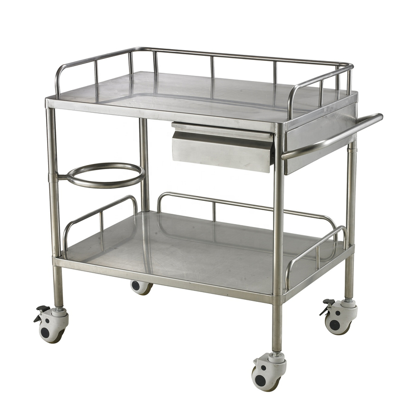 Therapeutic Cart Factory Price Stainless Steel Hospital Clinic 20-30days 4 Castors 1pc/ctn 10 PCS CE ISO Treatment Cart