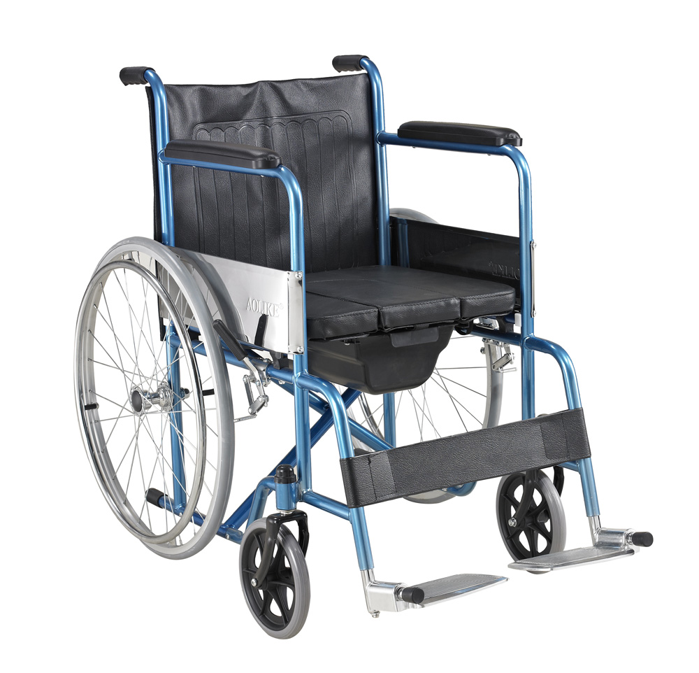 Factory Direct Sale Cheap price folding commode wheelchair for disabled ALK608
