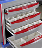 ABS Hospital Emergency Crash Cart Red OEM Lock Packing Furniture Wheels Plastic Color Trolley Brake Material Raw Origin Type ISO
